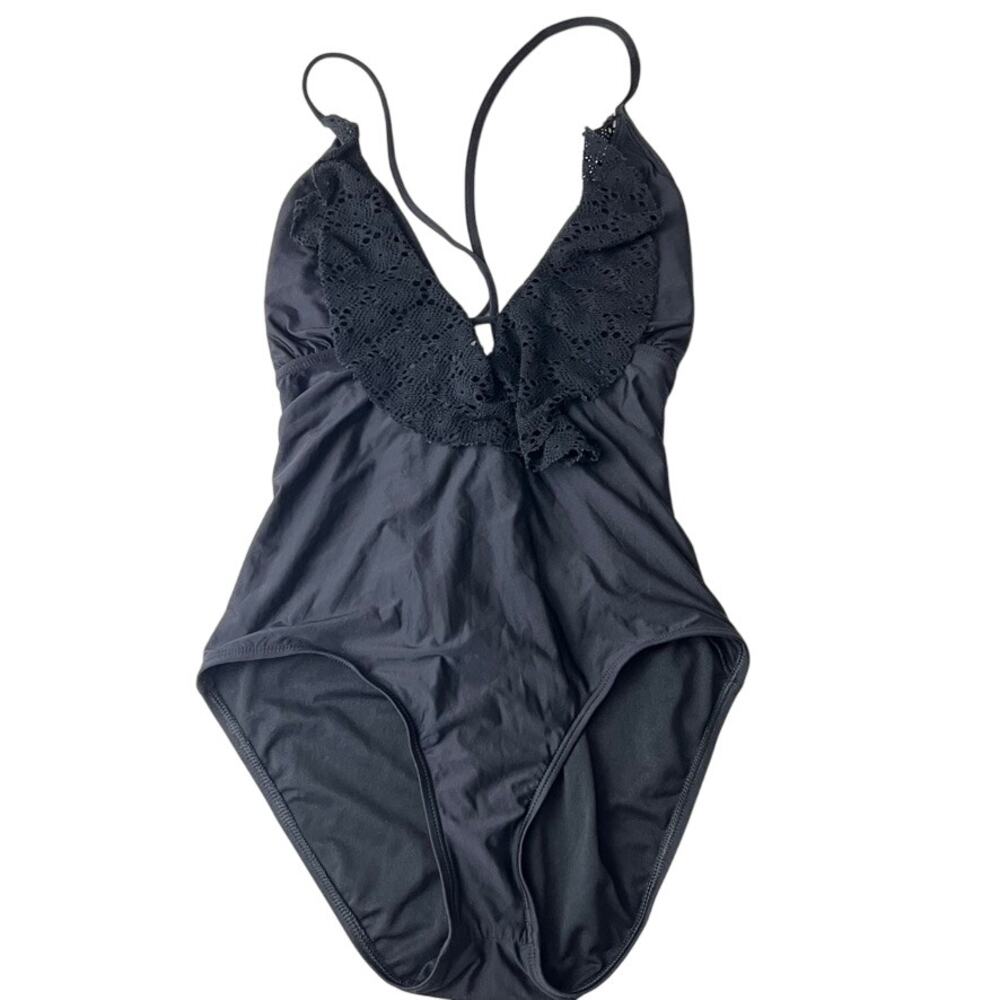 ella moss One Piece Lace Back Lace Up Tie Swimsuit Size Large